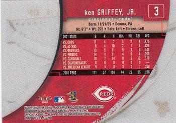 2002 Fleer E-X #3 Ken Griffey, Jr. Back