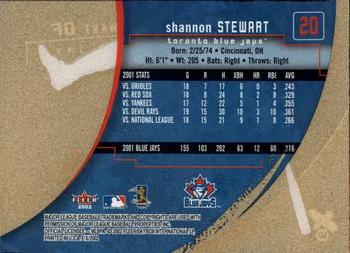 2002 Fleer E-X #20 Shannon Stewart Back