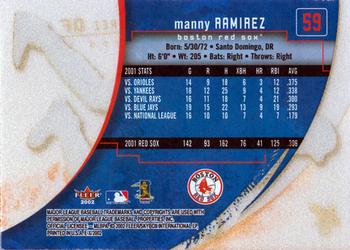 2002 Fleer E-X #59 Manny Ramirez Back