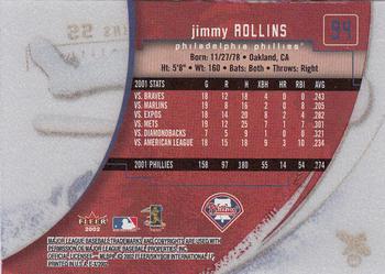2002 Fleer E-X #94 Jimmy Rollins Back