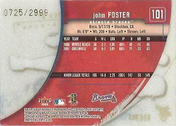 2002 Fleer E-X #101 John Foster Back