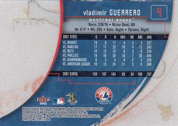 2002 Fleer E-X #4 Vladimir Guerrero Back