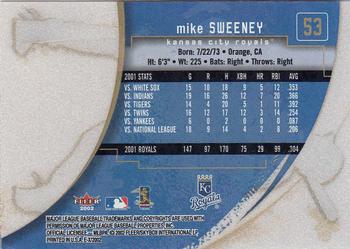 2002 Fleer E-X #53 Mike Sweeney Back