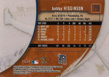 2002 Fleer E-X #79 Bobby Higginson Back