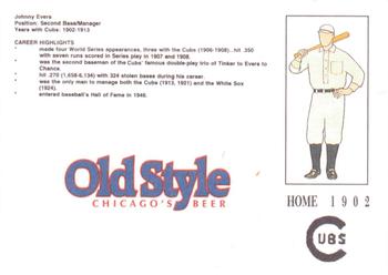 1992 Old Style Chicago Cubs #NNO Johnny Evers Back