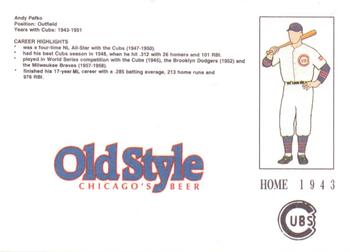 1992 Old Style Chicago Cubs #NNO Andy Pafko Back