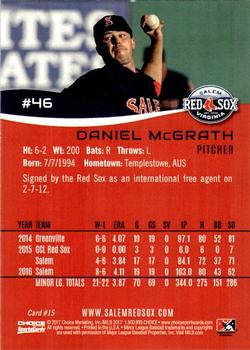 2017 Choice Salem Red Sox #15 Daniel McGrath Back