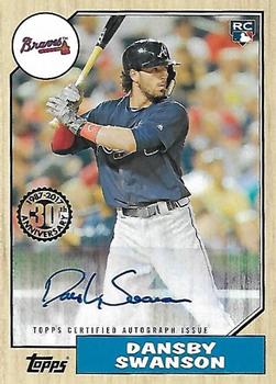 2017 Topps - 1987 Topps Baseball 30th Anniversary Rookie and All-Star Edition Autographs #1987A-DSW Dansby Swanson Front