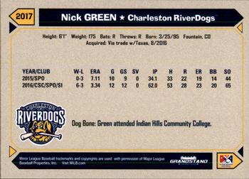 2017 Grandstand Charleston RiverDogs #NNO Nick Green Back