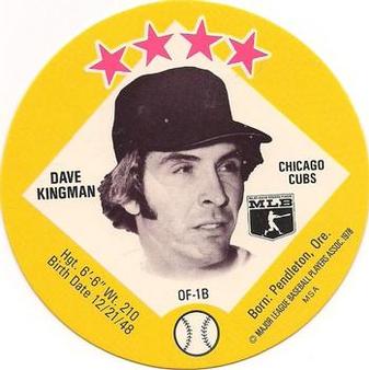 1978 Saga Discs #NNO Dave Kingman Front