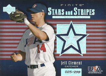 2003 Upper Deck Finite - Stars and Stripes #USA-10 Jeff Clement Front