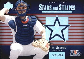 2003 Upper Deck Finite - Stars and Stripes #USA-11 Mike Nickeas Front