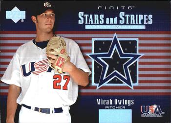 2003 Upper Deck Finite - Stars and Stripes Game Jersey #USA-J2 Micah Owings Front