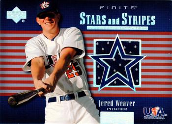 2003 Upper Deck Finite - Stars and Stripes Game Jersey #USA-J6 Jered Weaver Front