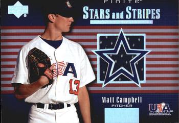 2003 Upper Deck Finite - Stars and Stripes Game Jersey #USA-J7 Matt Campbell Front