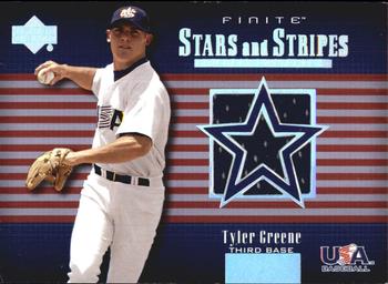 2003 Upper Deck Finite - Stars and Stripes Game Jersey #USA-J12 Tyler Greene Front