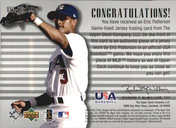 2003 Upper Deck Finite - Stars and Stripes Game Jersey #USA-J15 Eric Patterson Back