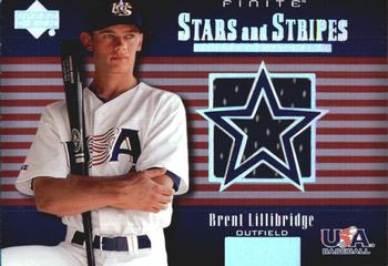 2003 Upper Deck Finite - Stars and Stripes Game Jersey #USA-J18 Brent Lillibridge Front