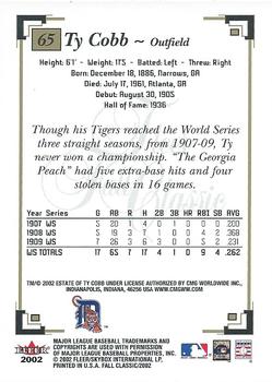 2002 Fleer Fall Classic #65 Ty Cobb Back