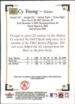 2002 Fleer Fall Classic #61 Cy Young Back
