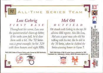 2002 Fleer Fall Classic #91 Lou Gehrig / Mel Ott Back
