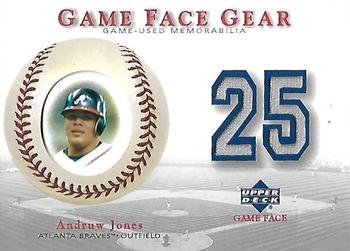 2003 Upper Deck Game Face - Game Face Gear #GG-AJ Andruw Jones Front