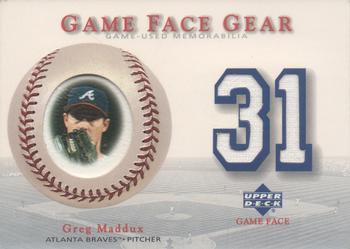 2003 Upper Deck Game Face - Game Face Gear #GG-GM2 Greg Maddux Front