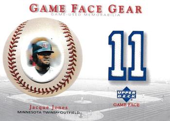 2003 Upper Deck Game Face - Game Face Gear #GG-JJ Jacque Jones Front