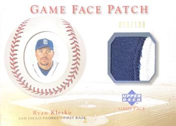 2003 Upper Deck Game Face - Game Face Patch #GP-RK Ryan Klesko Front