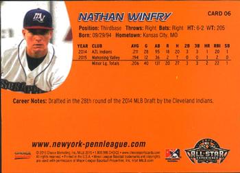 2015 Choice New York-Penn League All-Stars #6 Nathan Winfry Back