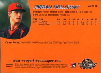 2015 Choice New York-Penn League All-Stars #35 Jordan Holloway Back
