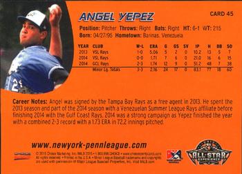 2015 Choice New York-Penn League All-Stars #45 Angel Yepez Back