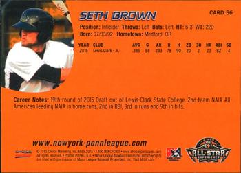 2015 Choice New York-Penn League All-Stars #56 Seth Brown Back