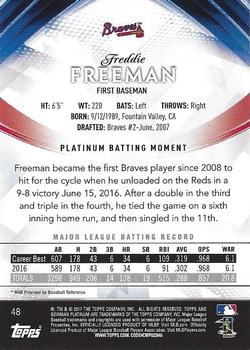 2017 Bowman Platinum #48 Freddie Freeman Back