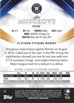 2017 Bowman Platinum #55 Joe Musgrove Back