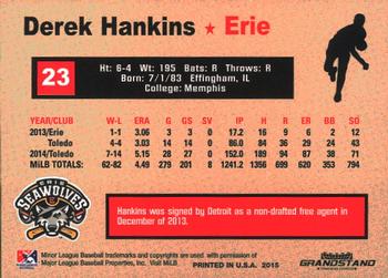 2015 Grandstand Erie SeaWolves #NNO Derek Hankins Back