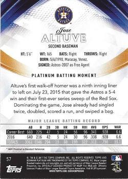 2017 Bowman Platinum - Purple #57 Jose Altuve Back