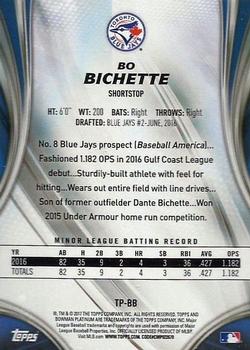 2017 Bowman Platinum - Top Prospects #TP-BB Bo Bichette Back