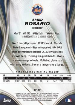 2017 Bowman Platinum - Top Prospects Gold #TP-AR Amed Rosario Back
