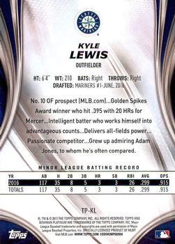 2017 Bowman Platinum - Top Prospects Gold #TP-KL Kyle Lewis Back