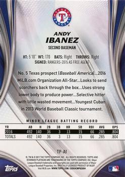 2017 Bowman Platinum - Top Prospects Green #TP-AI Andy Ibanez Back