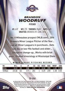 2017 Bowman Platinum - Top Prospects Purple #TP-BW Brandon Woodruff Back