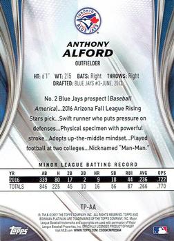 2017 Bowman Platinum - Top Prospects Ice #TP-AA Anthony Alford Back