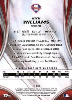 2017 Bowman Platinum - Top Prospects Ice #TP-NW Nick Williams Back