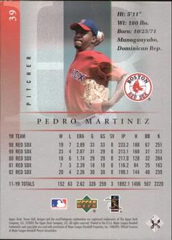 2003 Upper Deck Honor Roll - Silver #39 Pedro Martinez Back
