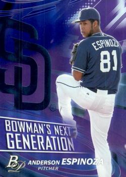 2017 Bowman Platinum - Bowman's Next Generation Purple #BNG-AE Anderson Espinoza Front
