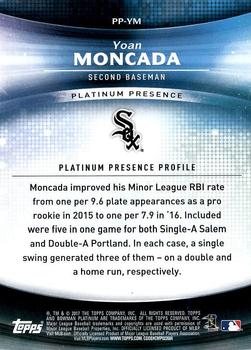 2017 Bowman Platinum - Platinum Presence #PP-YM Yoan Moncada Back