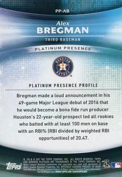 2017 Bowman Platinum - Platinum Presence Green #PP-AB Alex Bregman Back