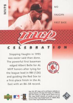 2003 Upper Deck MVP - Celebration #MVP8 Mo Vaughn Back