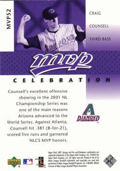 2003 Upper Deck MVP - Celebration #MVP52 Craig Counsell Back